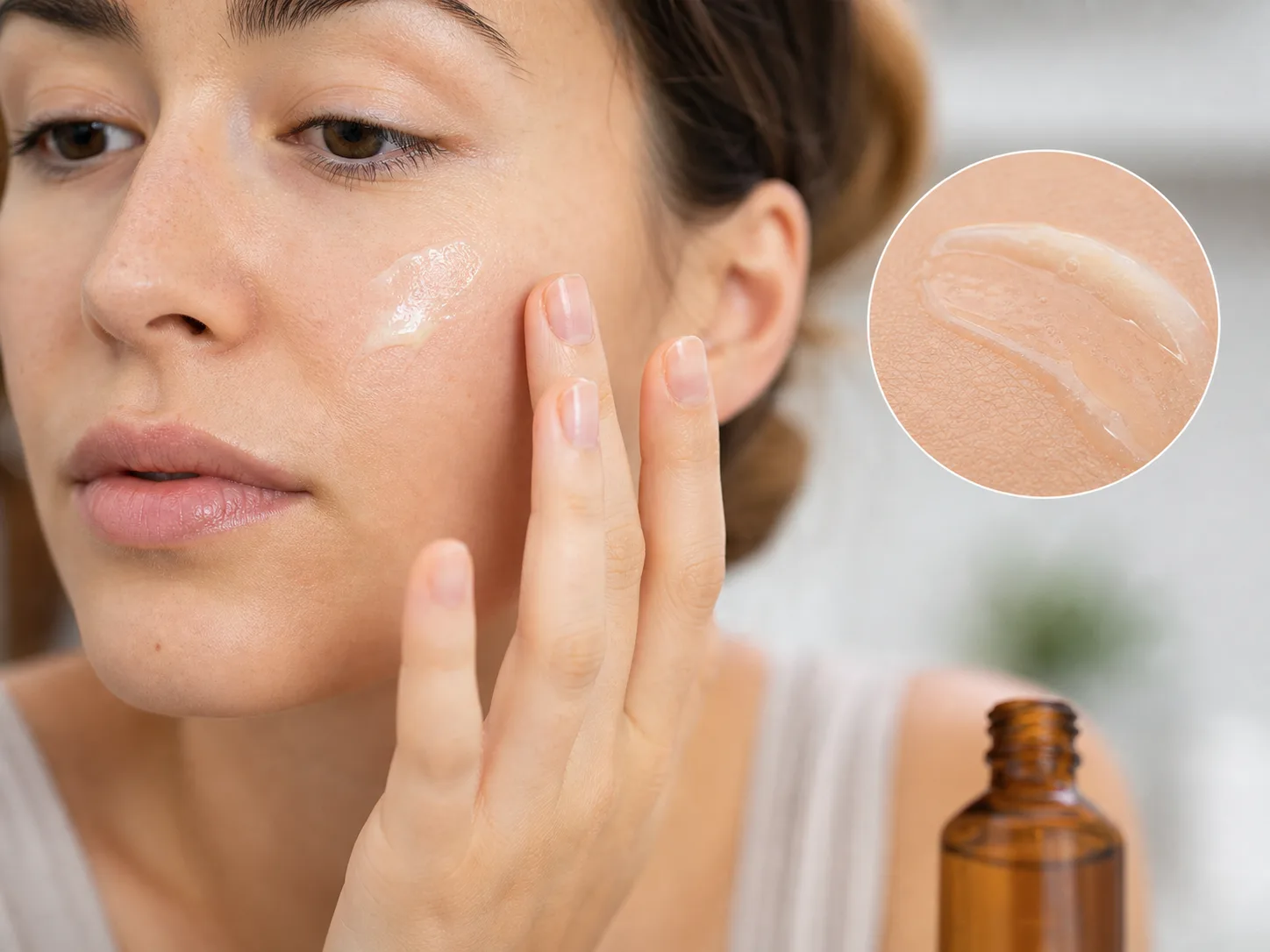 Ascorbic Acid product texture being applied to skin