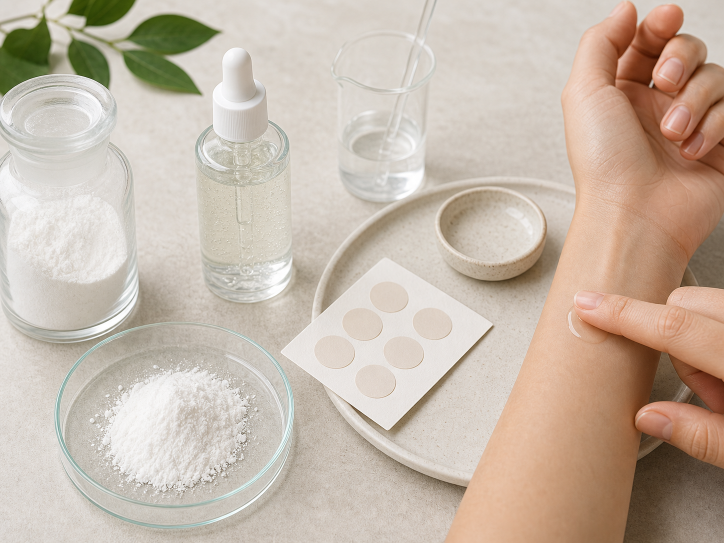 Azelaic Acid raw cosmetic material with formulation textures