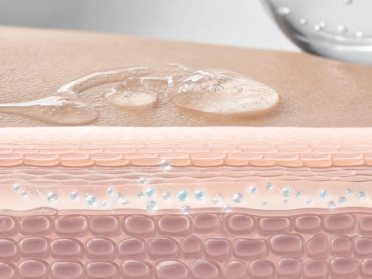Capryloyl Salicylic Acid and a skin-layer absorption visual