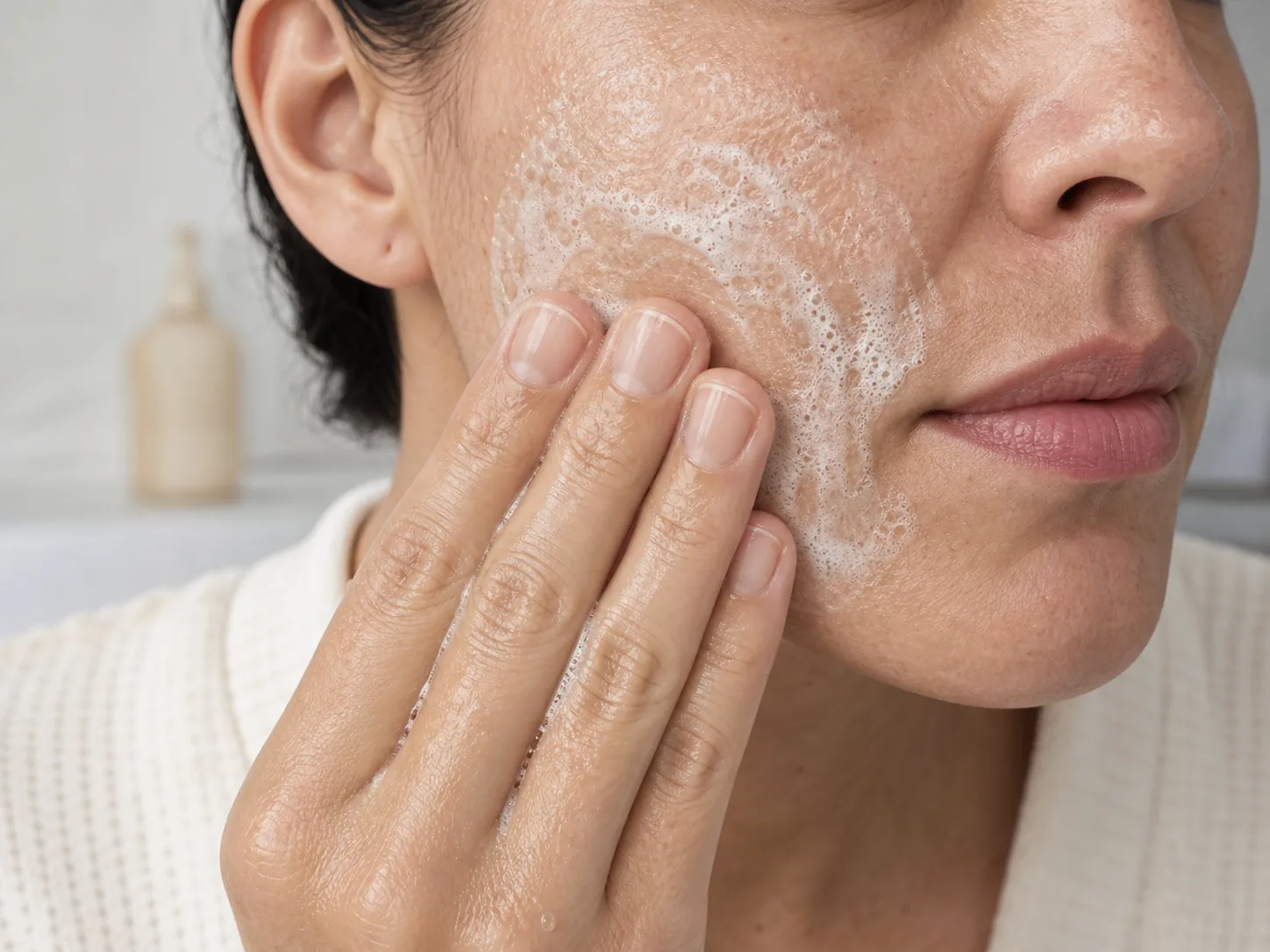 Capryloyl Salicylic Acid product texture being applied to skin