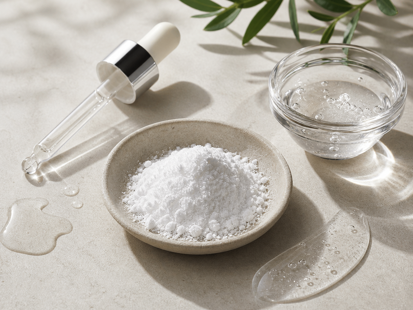 Niacinamide raw cosmetic material with formulation textures