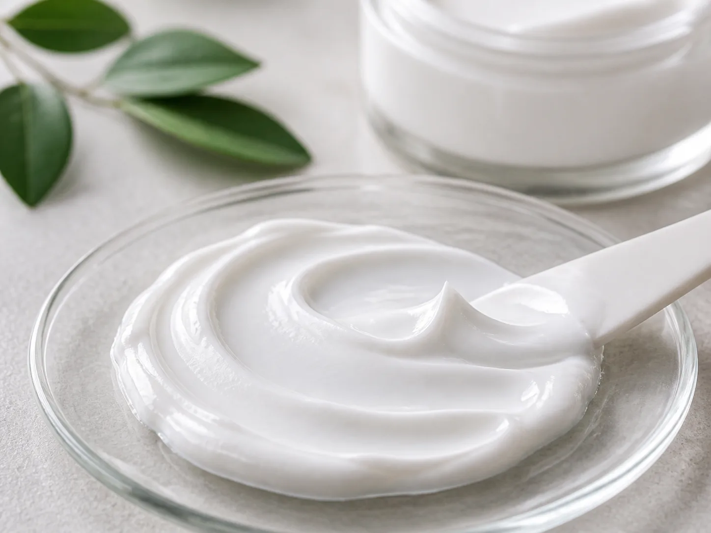 Panthenol product texture being applied to skin