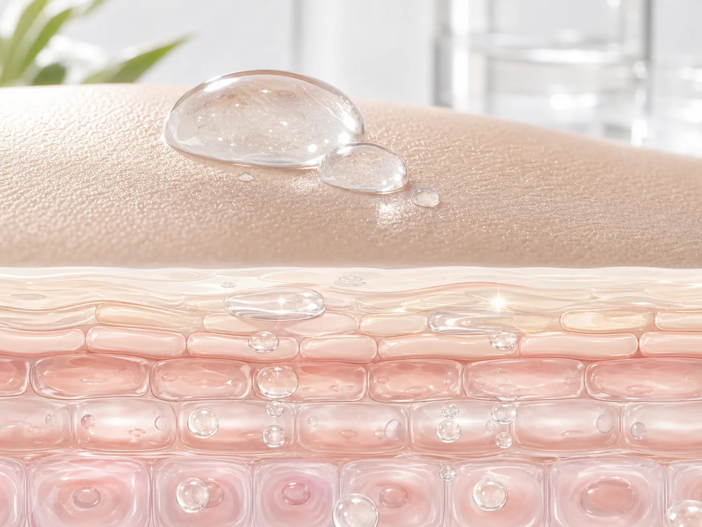 Beta-Glucan and a skin-layer absorption visual