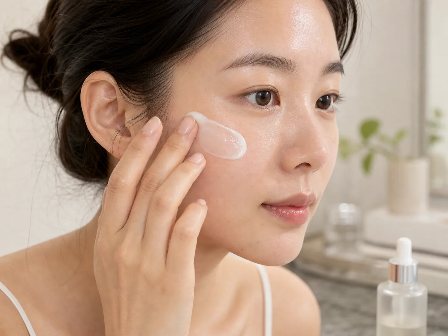 Ceramide NP product texture being applied to skin