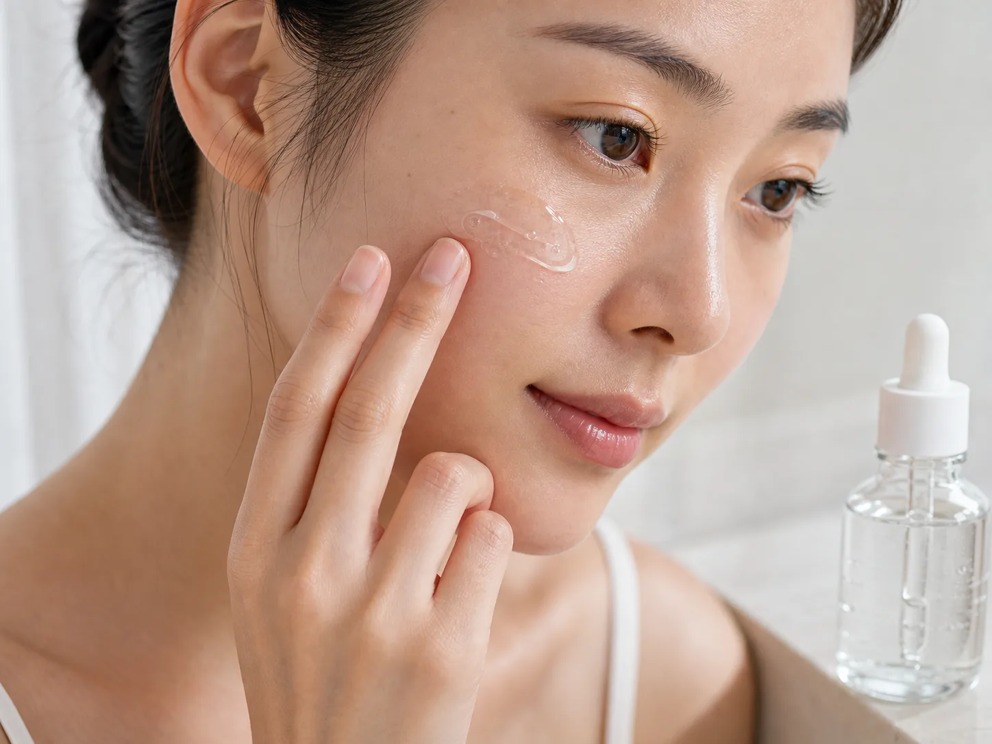 Tranexamic Acid product texture being applied to skin