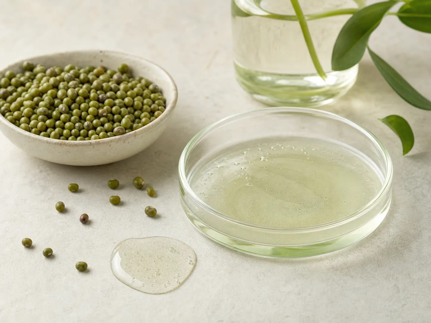 Vigna Radiata Seed Extract raw cosmetic material with formulation textures