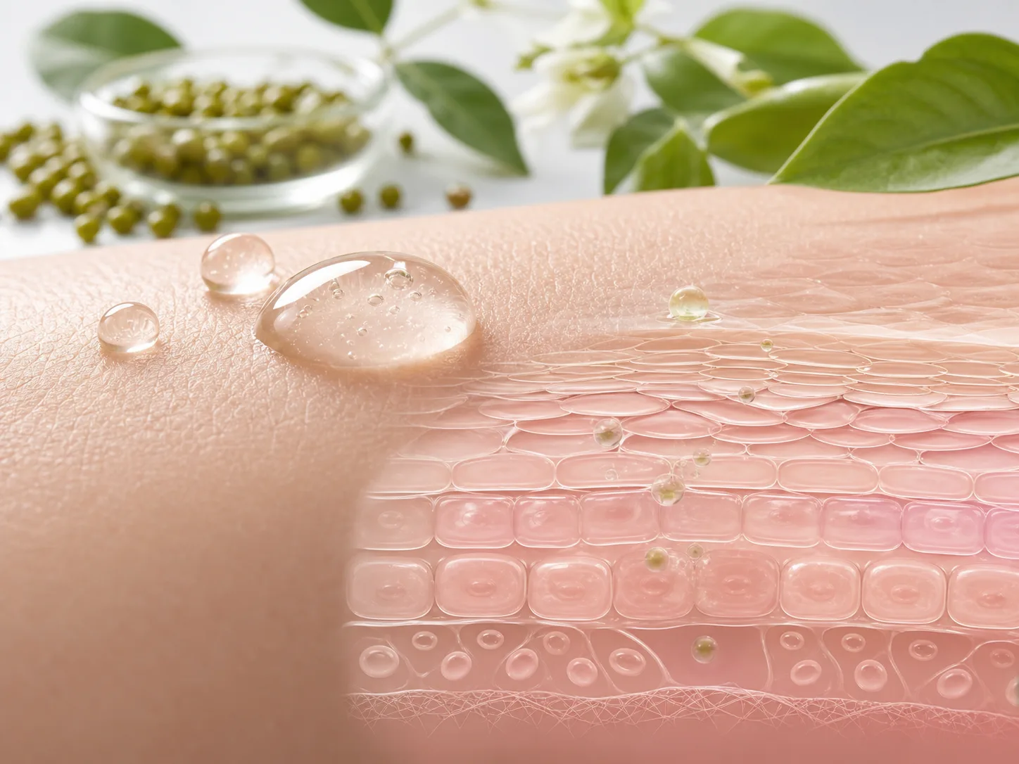 Vigna Radiata Seed Extract and a skin-layer absorption visual