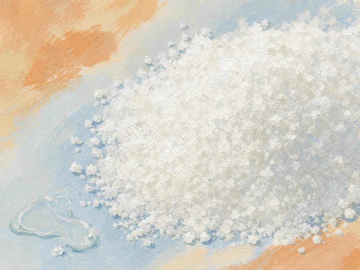 Acetyl Glucosamine raw cosmetic material with formulation textures