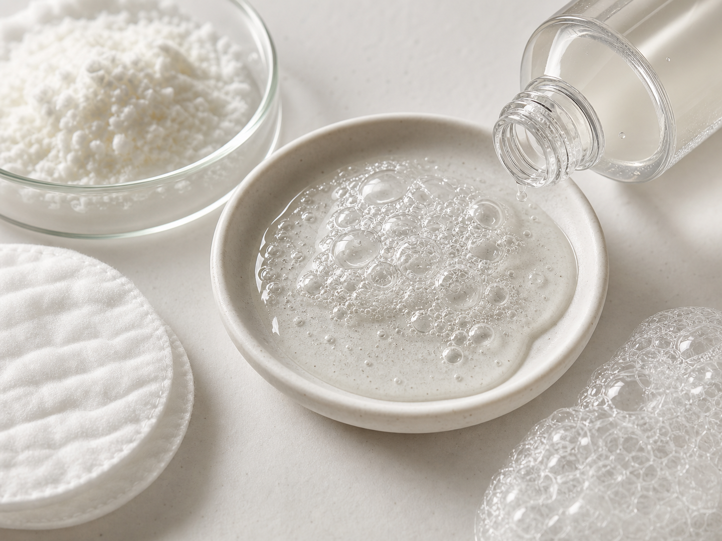 Arachidic Acid raw cosmetic material with formulation textures