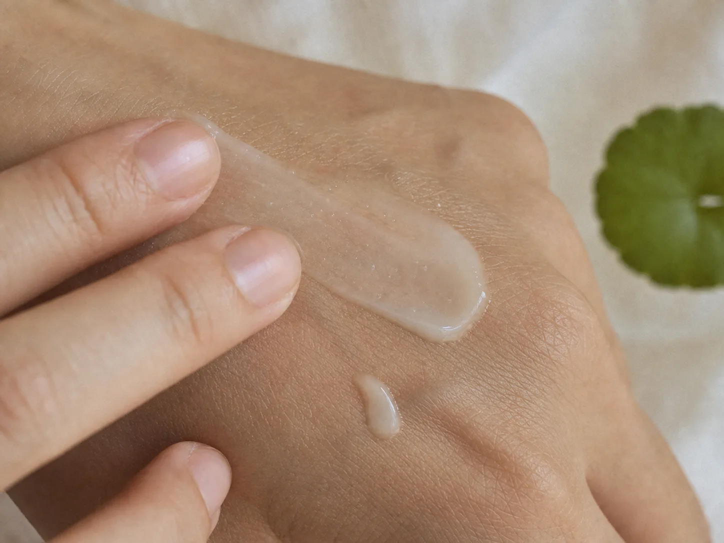 Asiatic Acid product texture being applied to skin