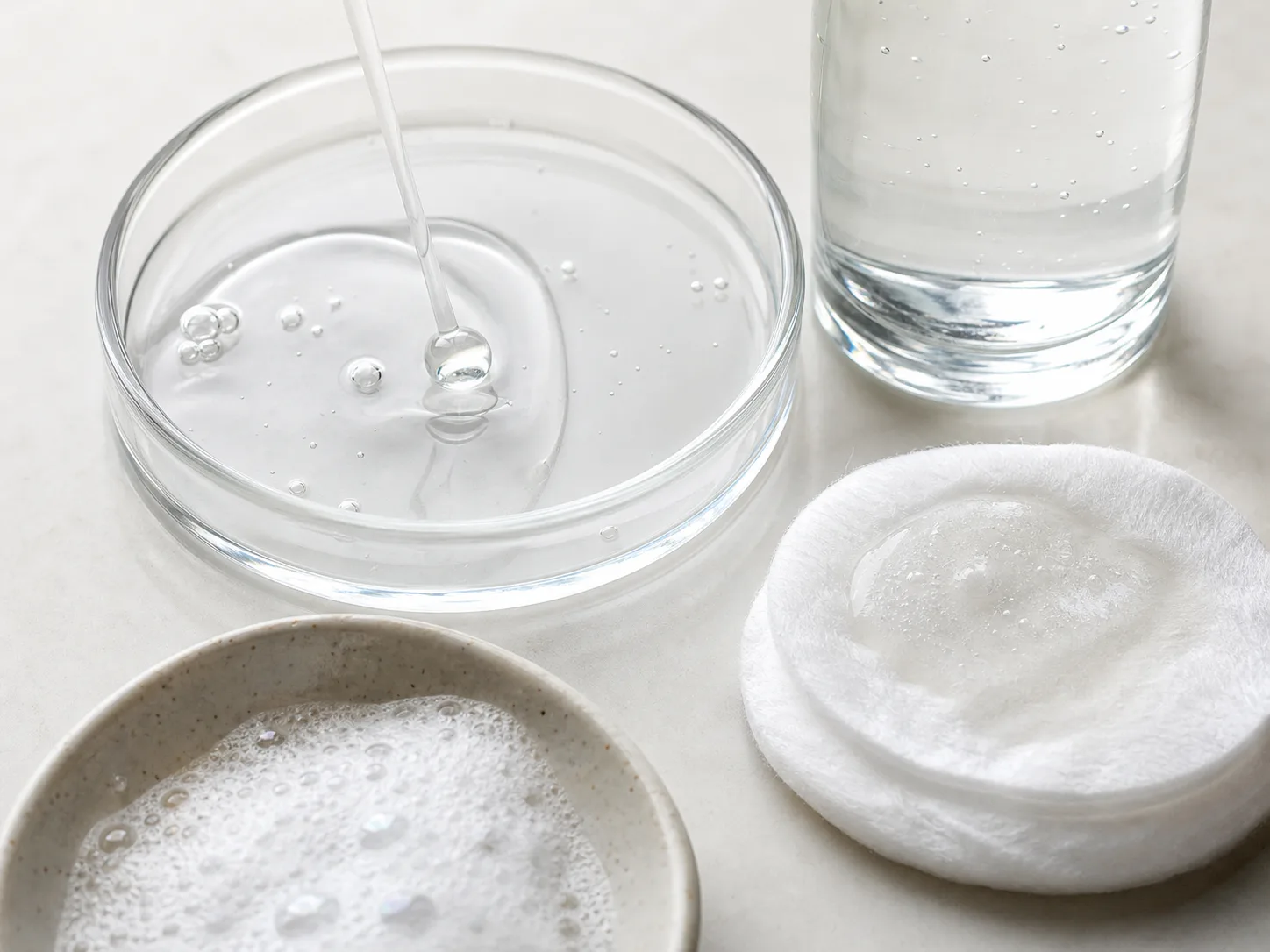 Aspartic Acid raw cosmetic material with formulation textures