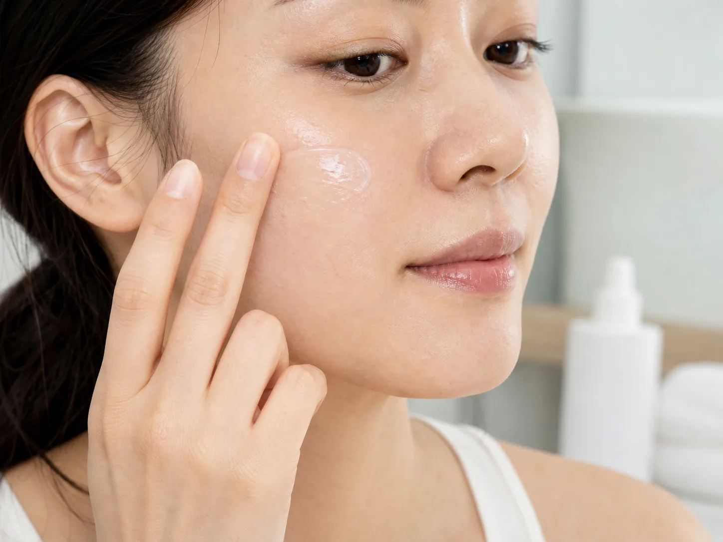 Aspartic Acid product texture being applied to skin