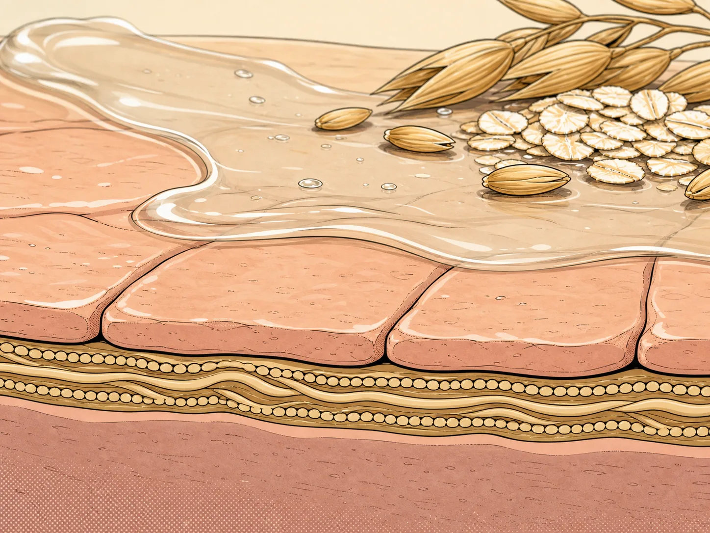 Avena Sativa (Oat) Kernel Extract and a skin-layer absorption visual