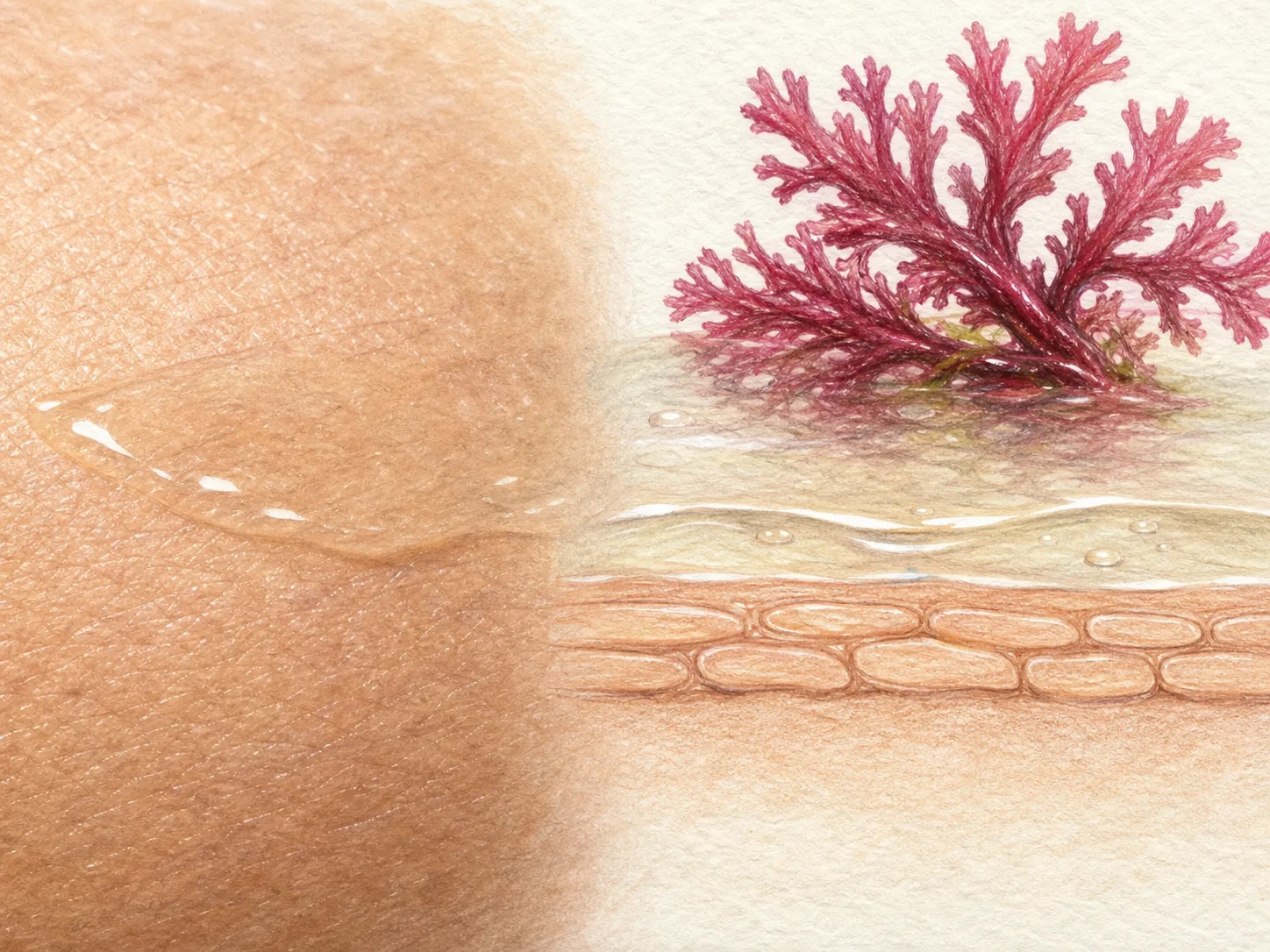 Chondrus Crispus Extract and a skin-layer absorption visual