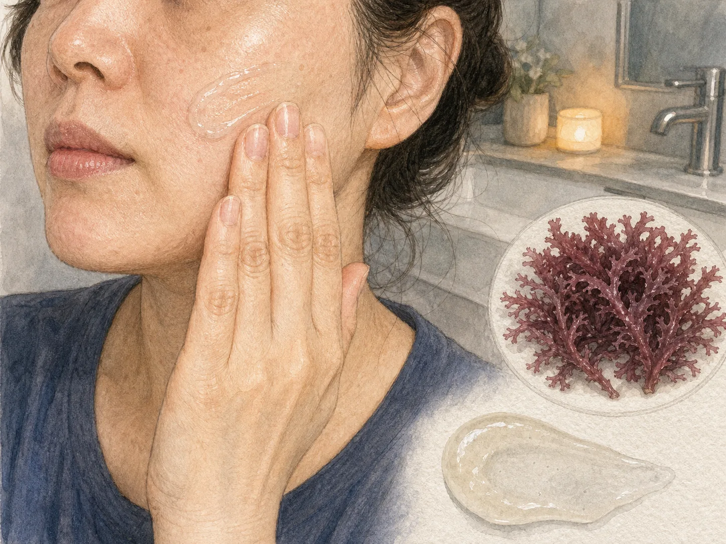 Chondrus Crispus Extract product texture being applied to skin