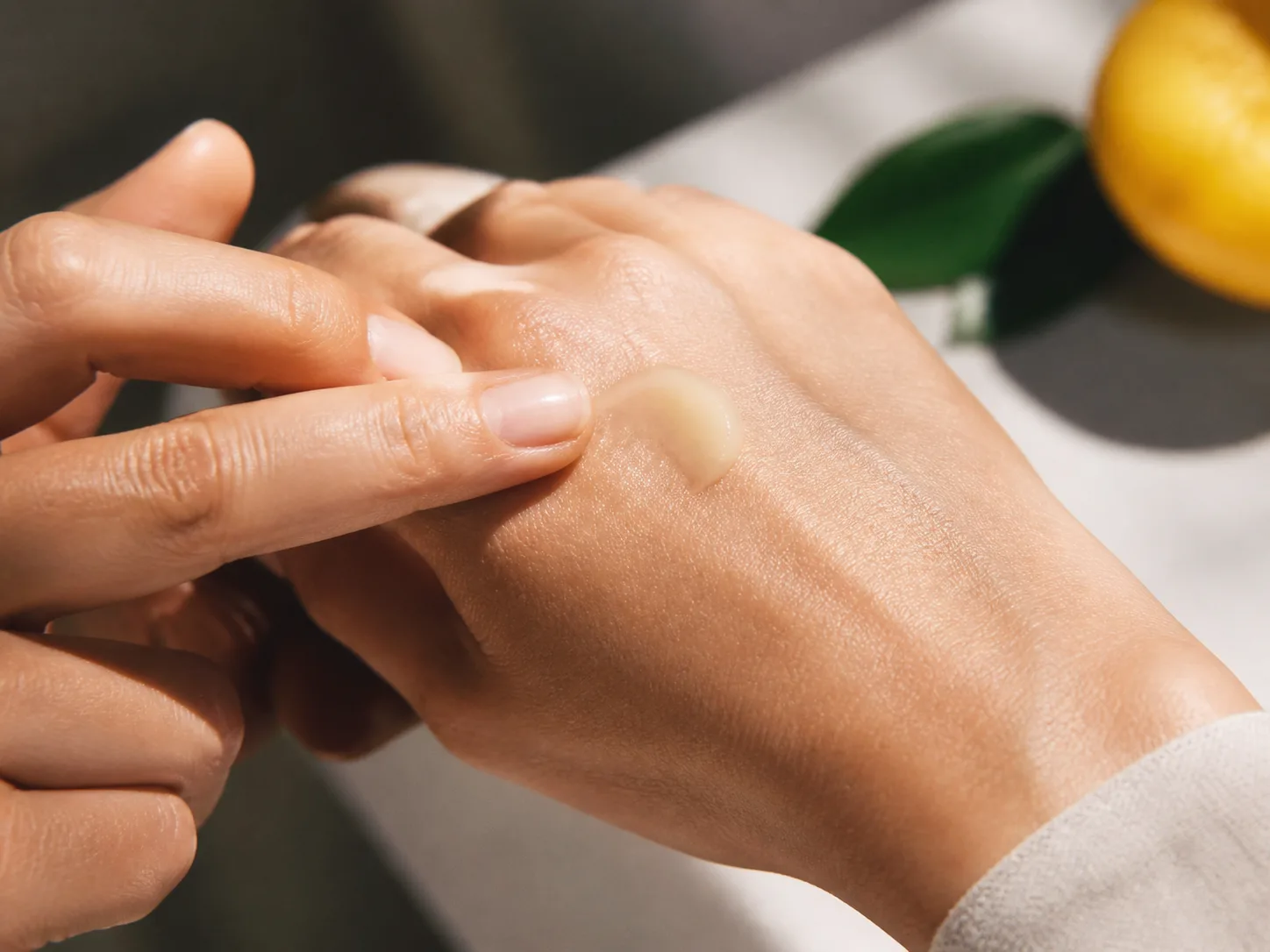 Citrus Junos Fruit Extract product texture being applied to skin