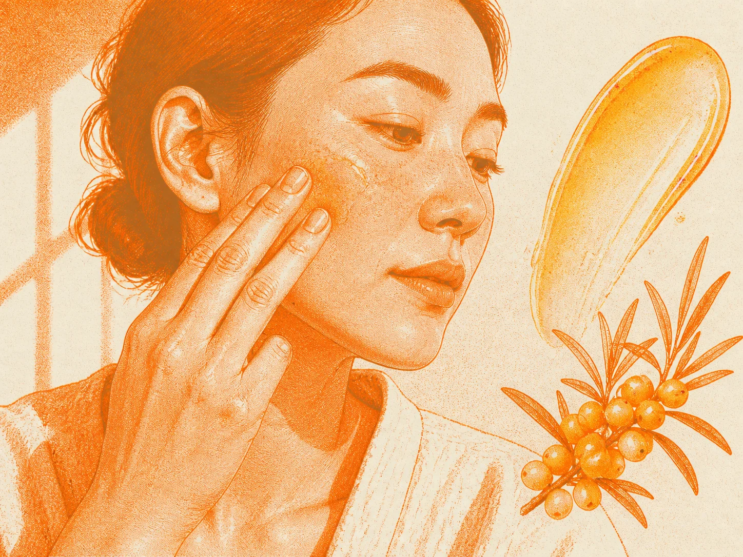 Hippophae Rhamnoides Fruit Oil 성분이 쓰이는 보습 제형 질감 이미지