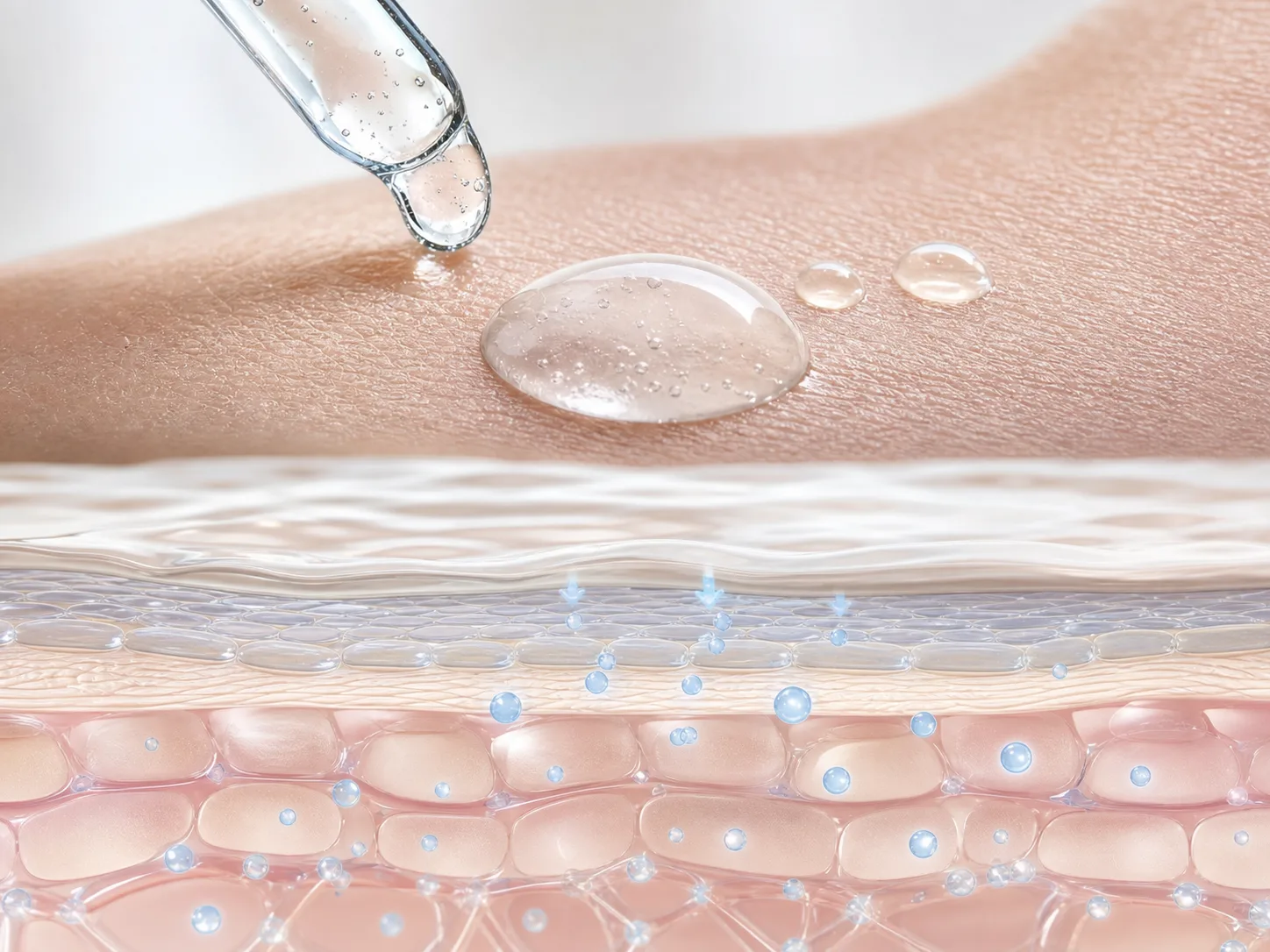 Hydrolyzed Glycosaminoglycans and a skin-layer absorption visual