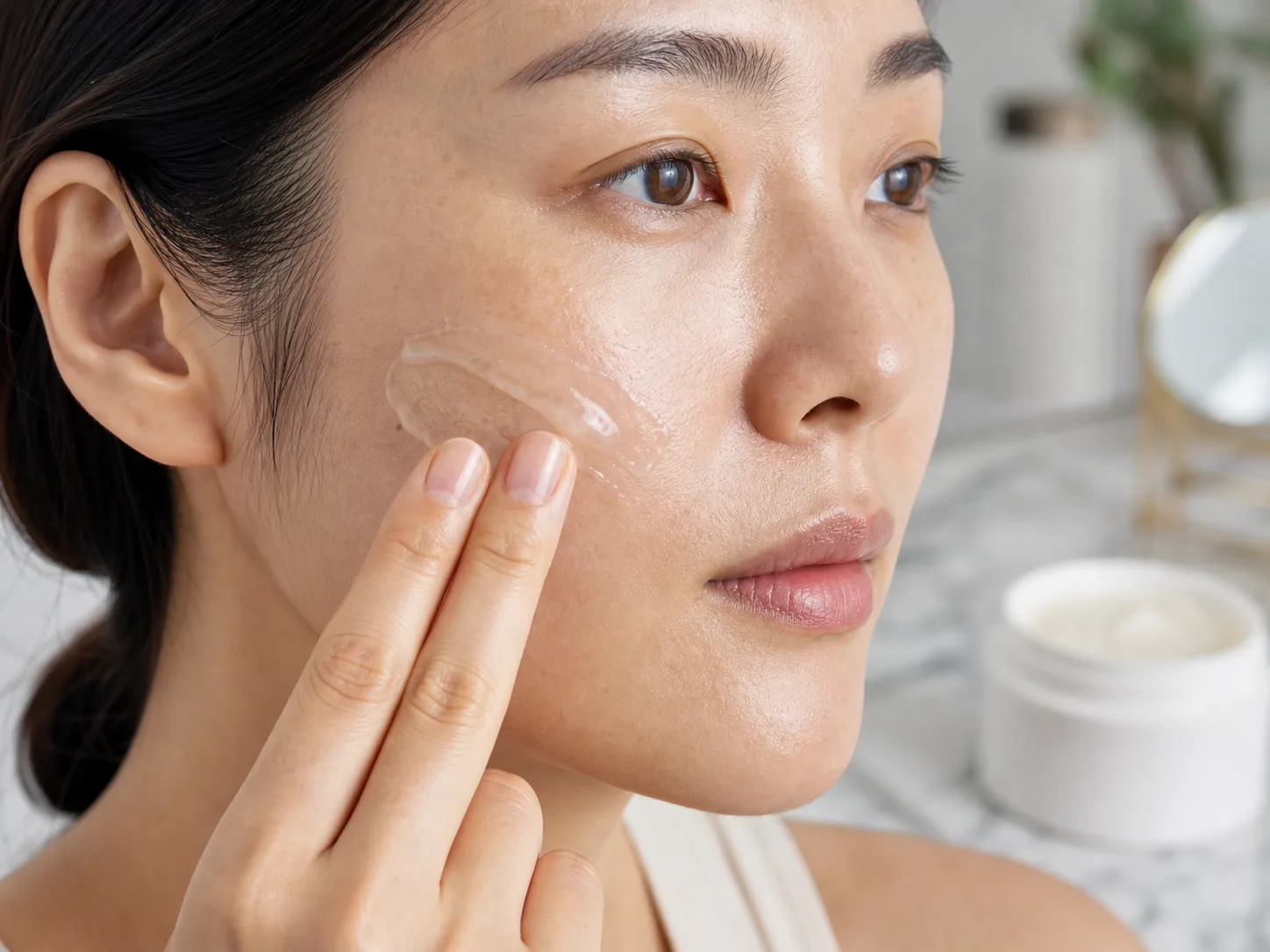 Hydrolyzed Glycosaminoglycans product texture being applied to skin