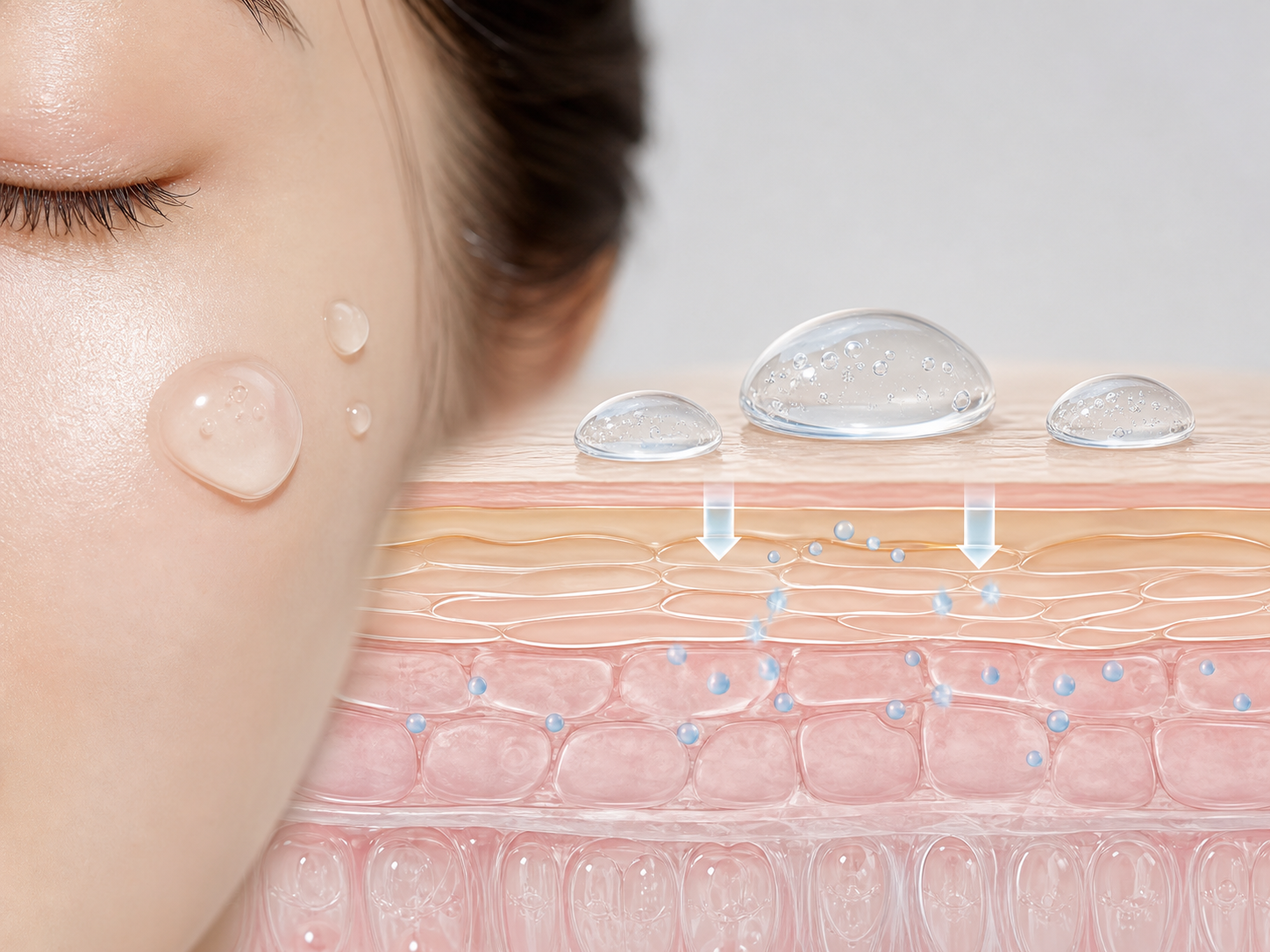 Hydroxyethyl Urea and a skin-layer absorption visual