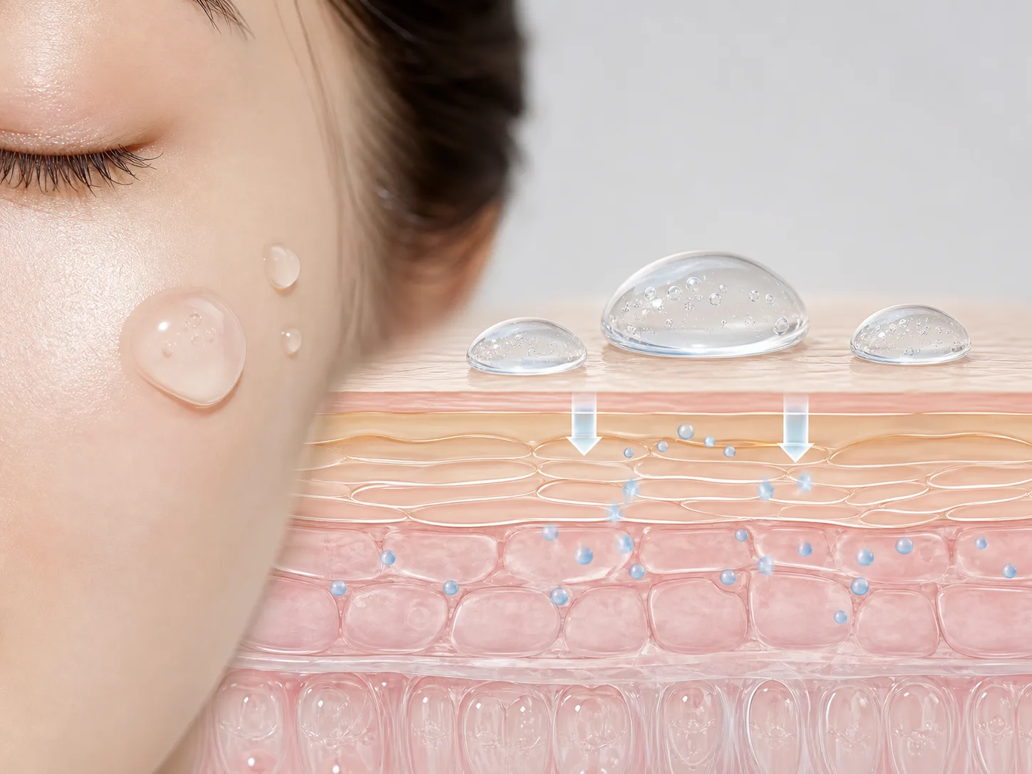 Hydroxyethyl Urea and a skin-layer absorption visual