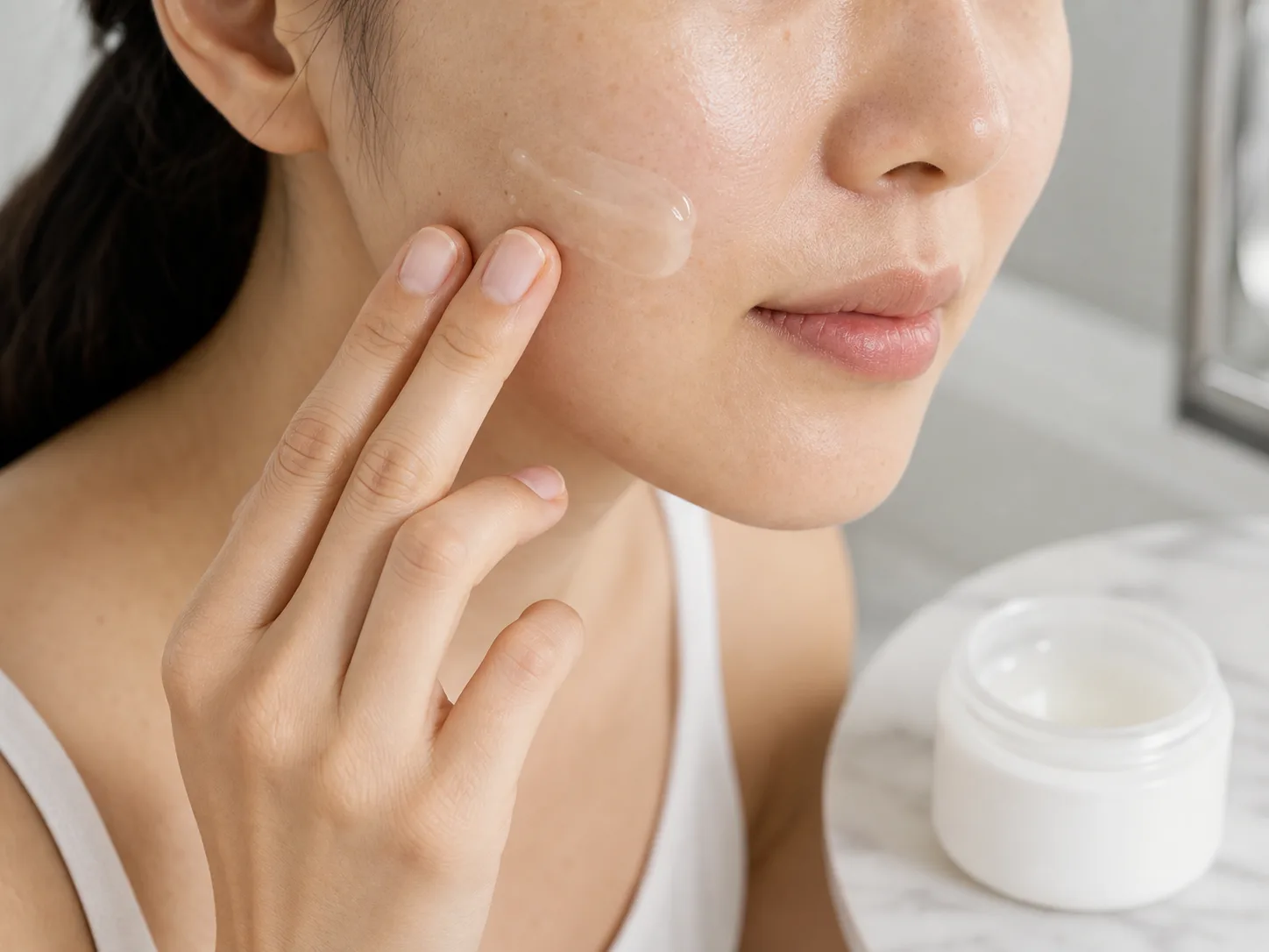Hydroxyethyl Urea product texture being applied to skin