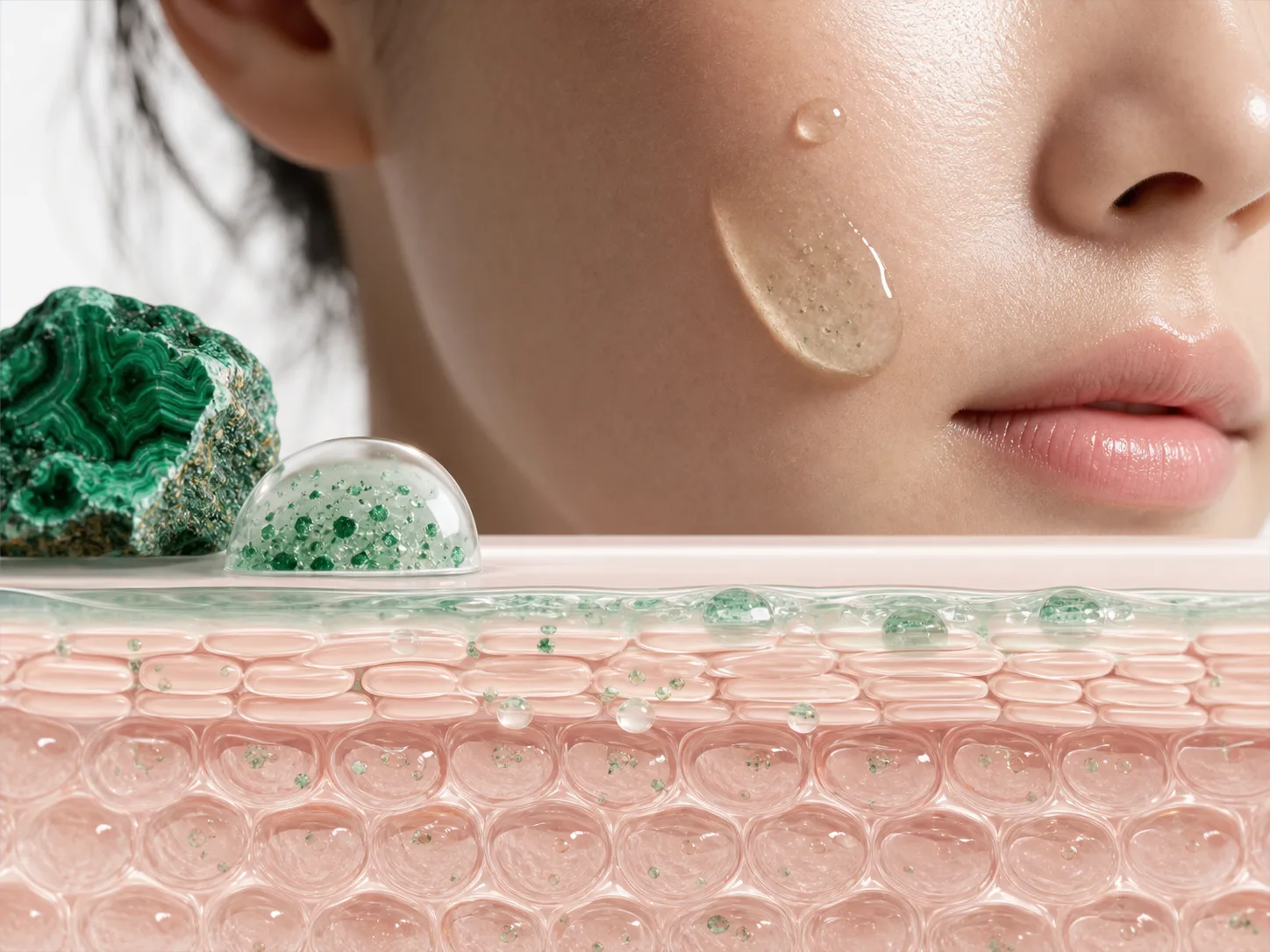Malachite Extract and a skin-layer absorption visual