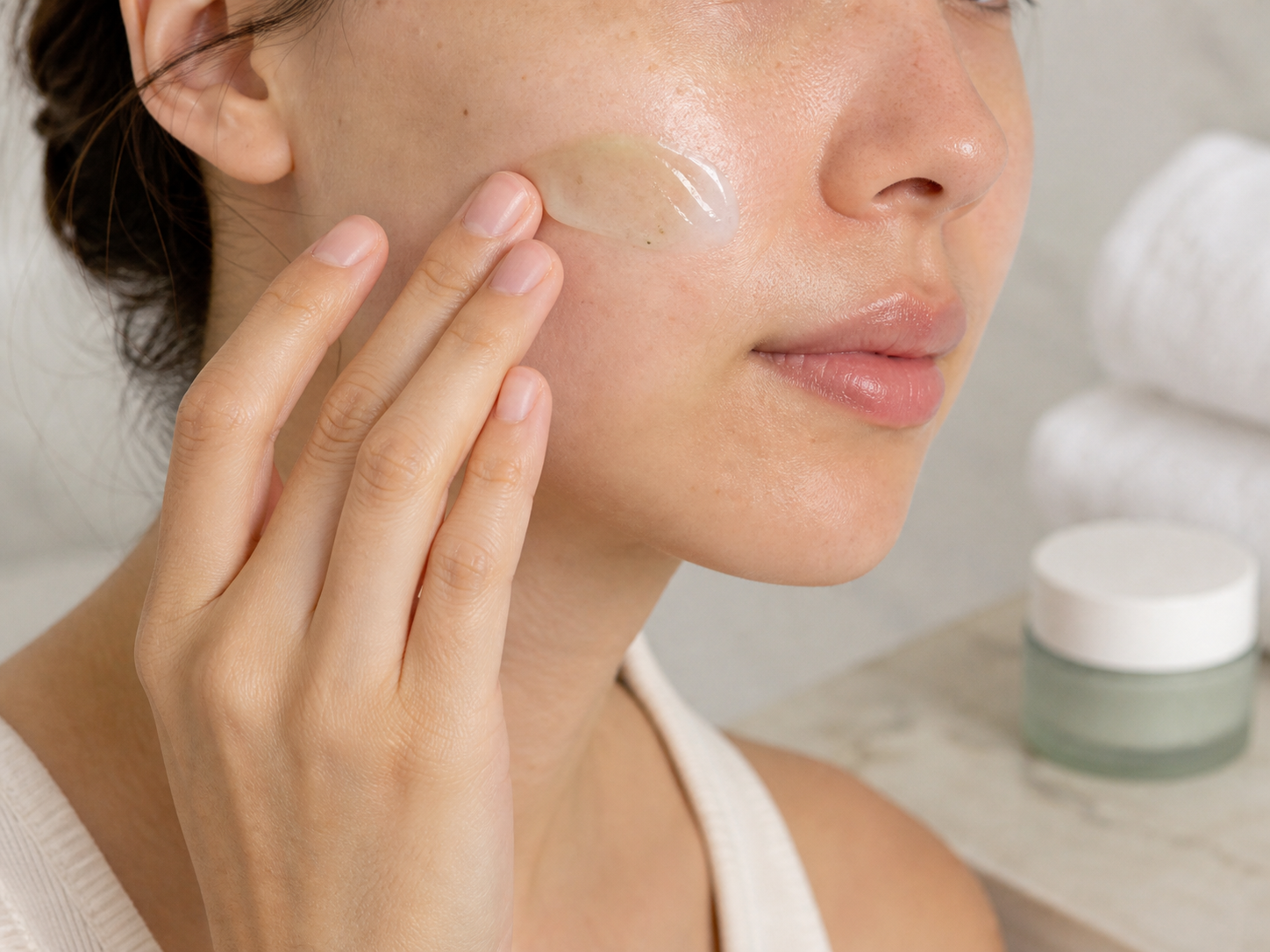 Malachite Extract product texture being applied to skin
