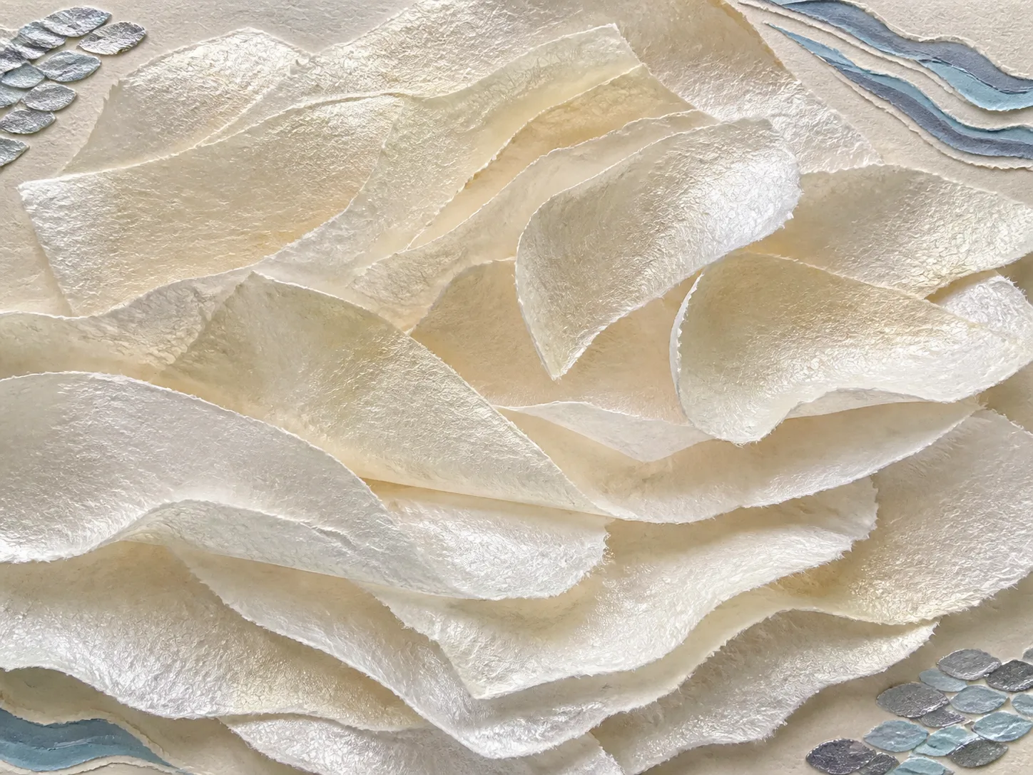 Cut-paper collage showing the fish origin and pearly raw material of Milt Extract