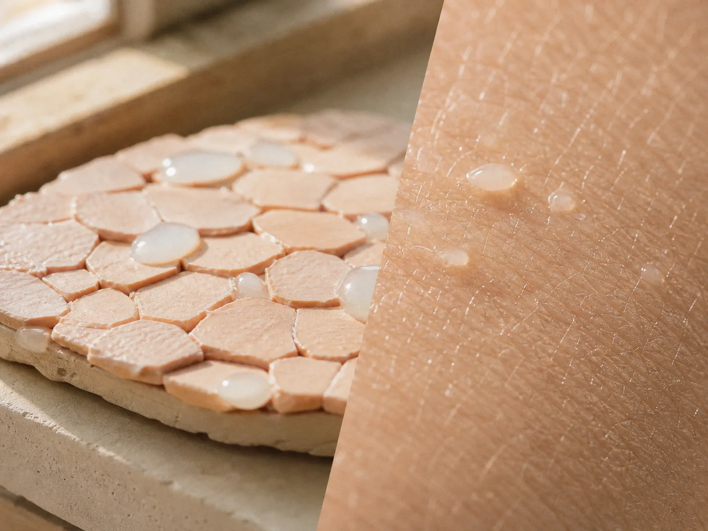 Oryza Sativa (Rice) Extract and a skin-layer absorption visual