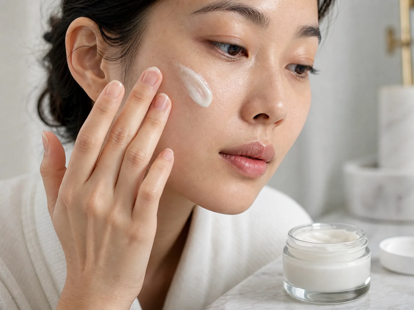 Palmitic Acid product texture being applied to skin
