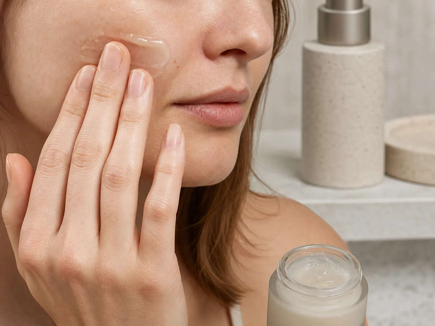 Pinus Pinaster Bark Extract product texture being applied to skin