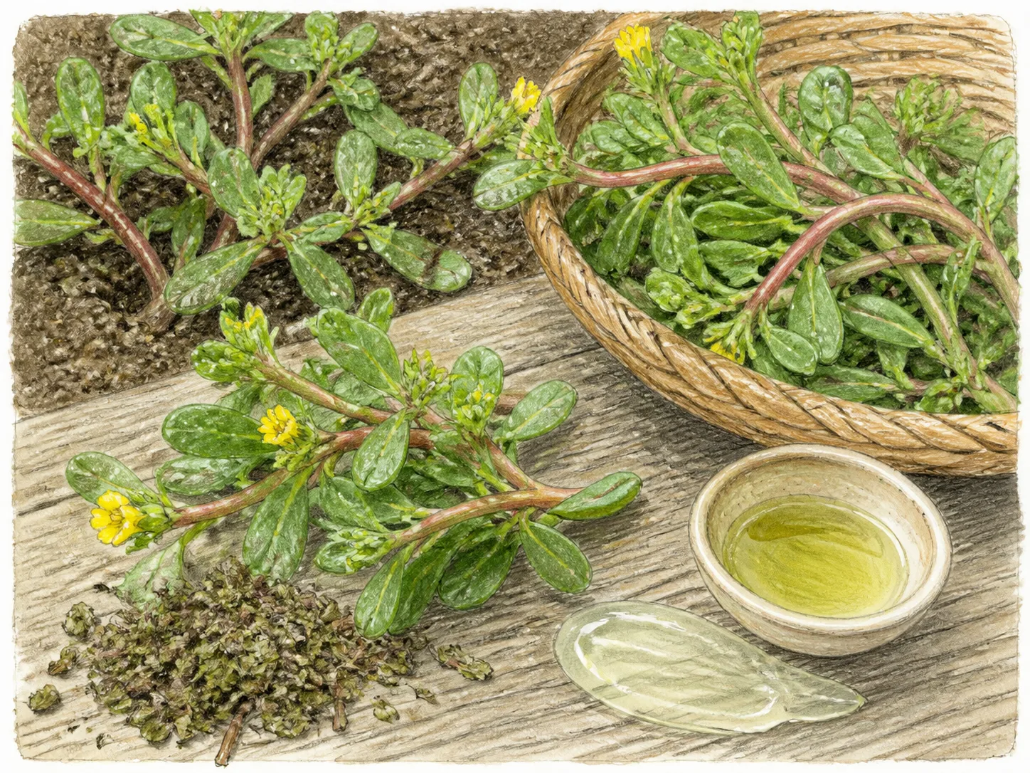 Portulaca Oleracea Extract raw cosmetic material with formulation textures