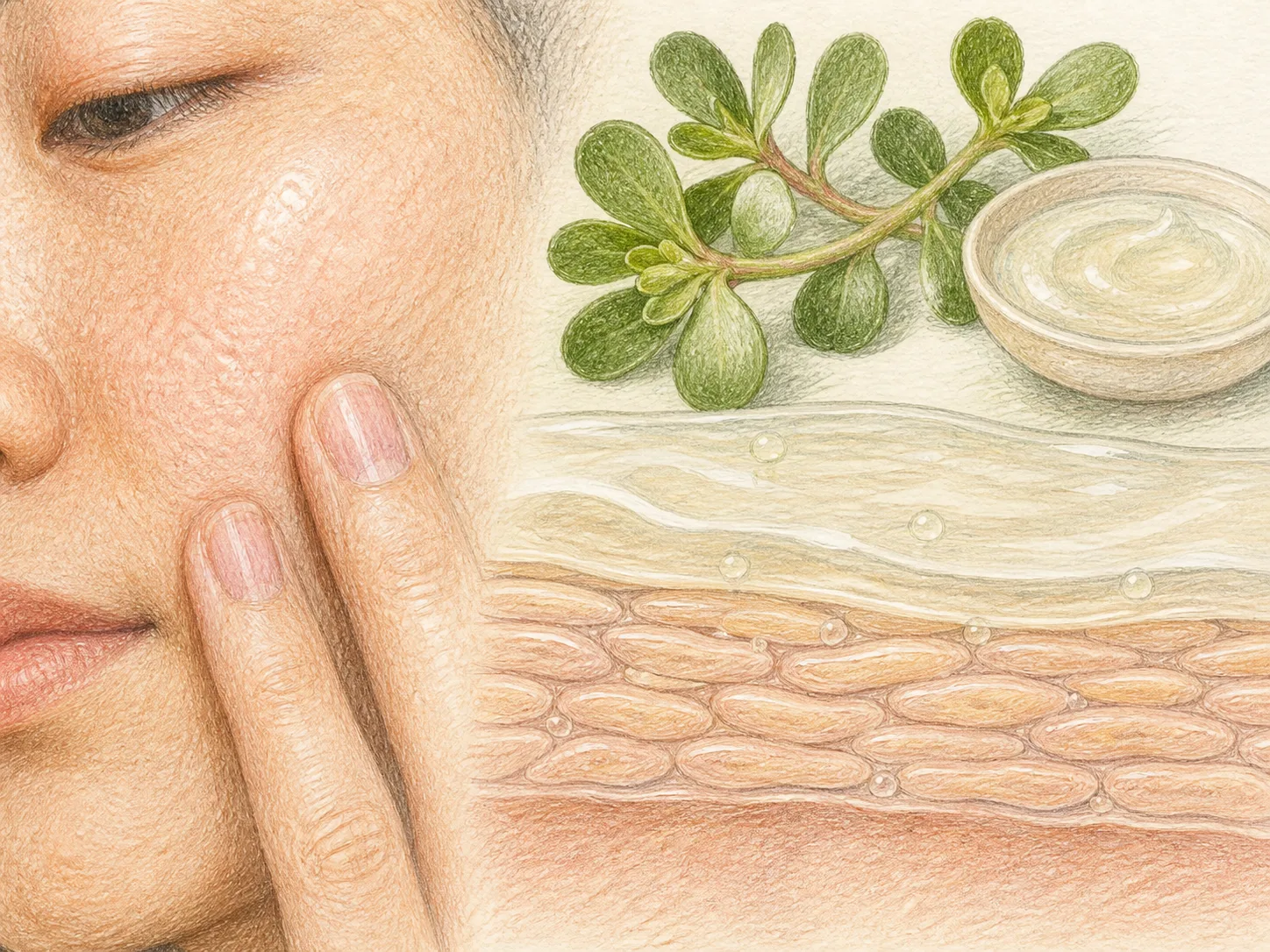 Portulaca Oleracea Extract and a skin-layer absorption visual