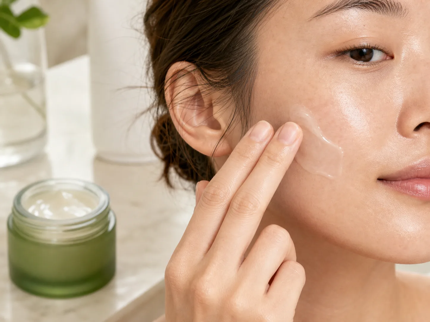 Prunus Mume Fruit Extract product texture being applied to skin