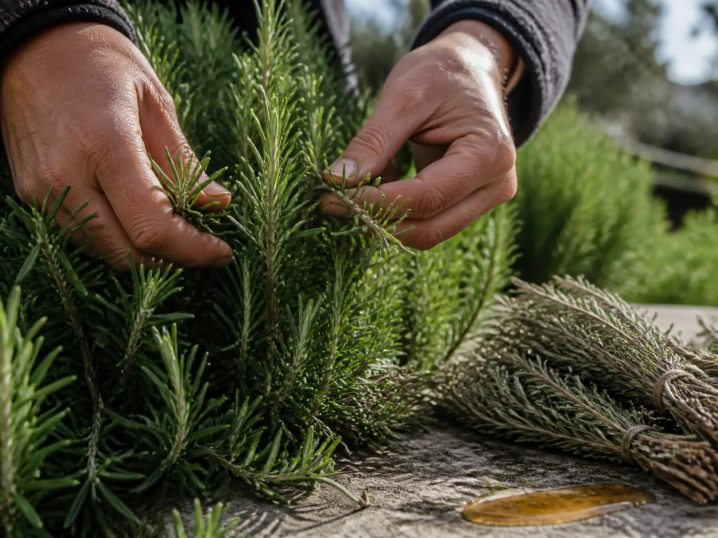 Rosmarinus Officinalis (Rosemary) Leaf Oil raw cosmetic material with formulation textures