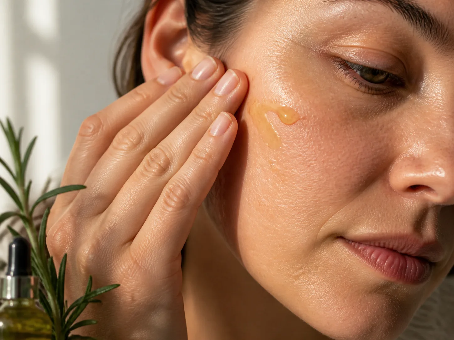 Rosmarinus Officinalis (Rosemary) Leaf Oil product texture being applied to skin