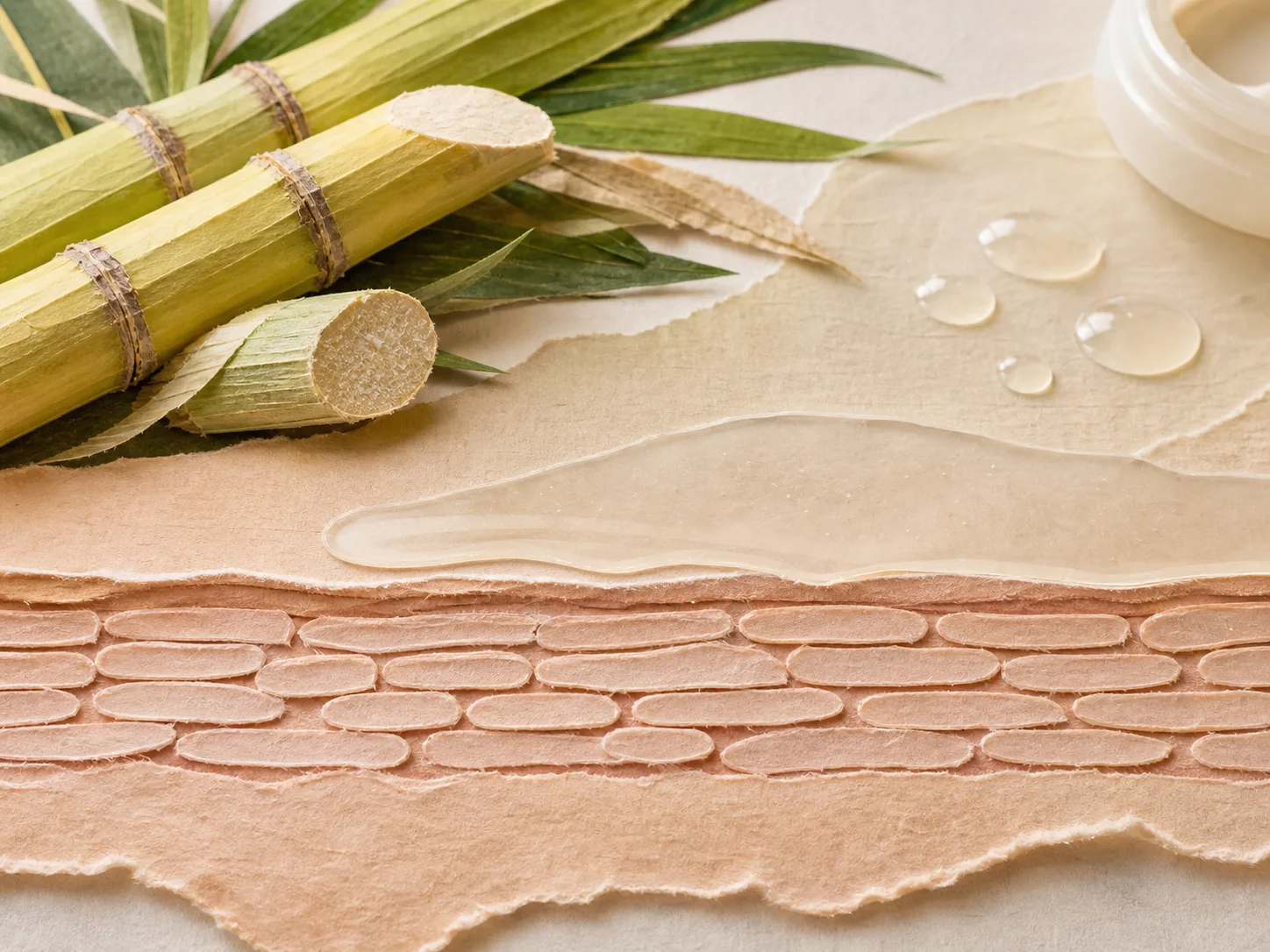 Saccharum Officinarum (Sugarcane) Extract and a skin-layer absorption visual