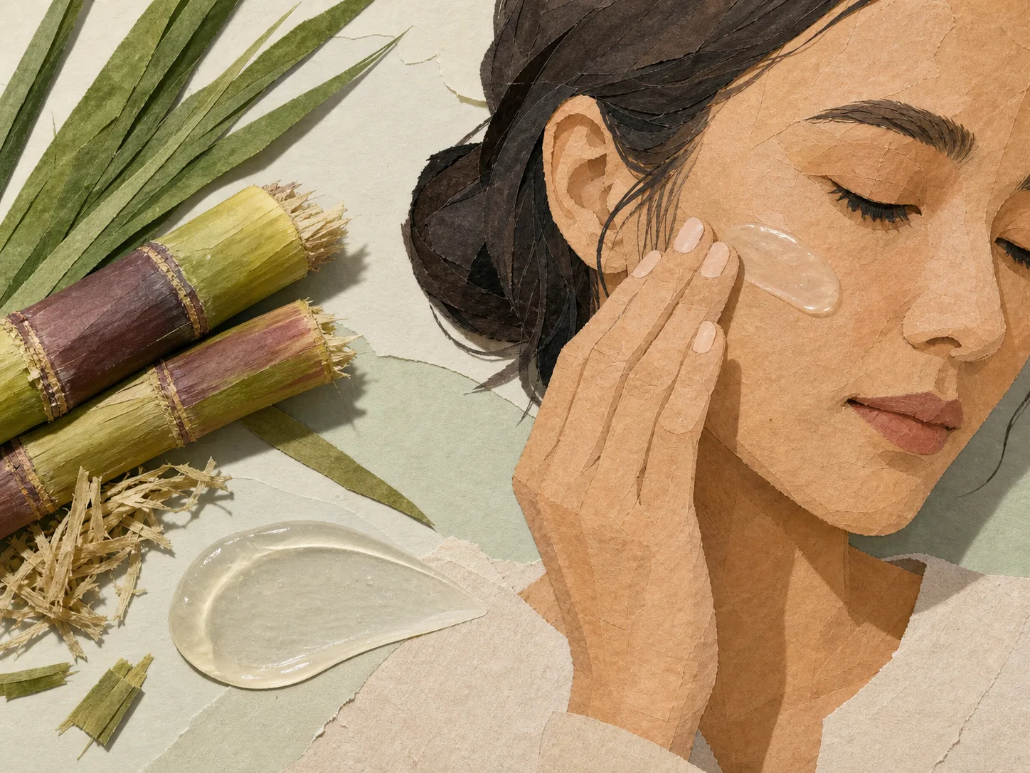 Saccharum Officinarum (Sugarcane) Extract product texture being applied to skin