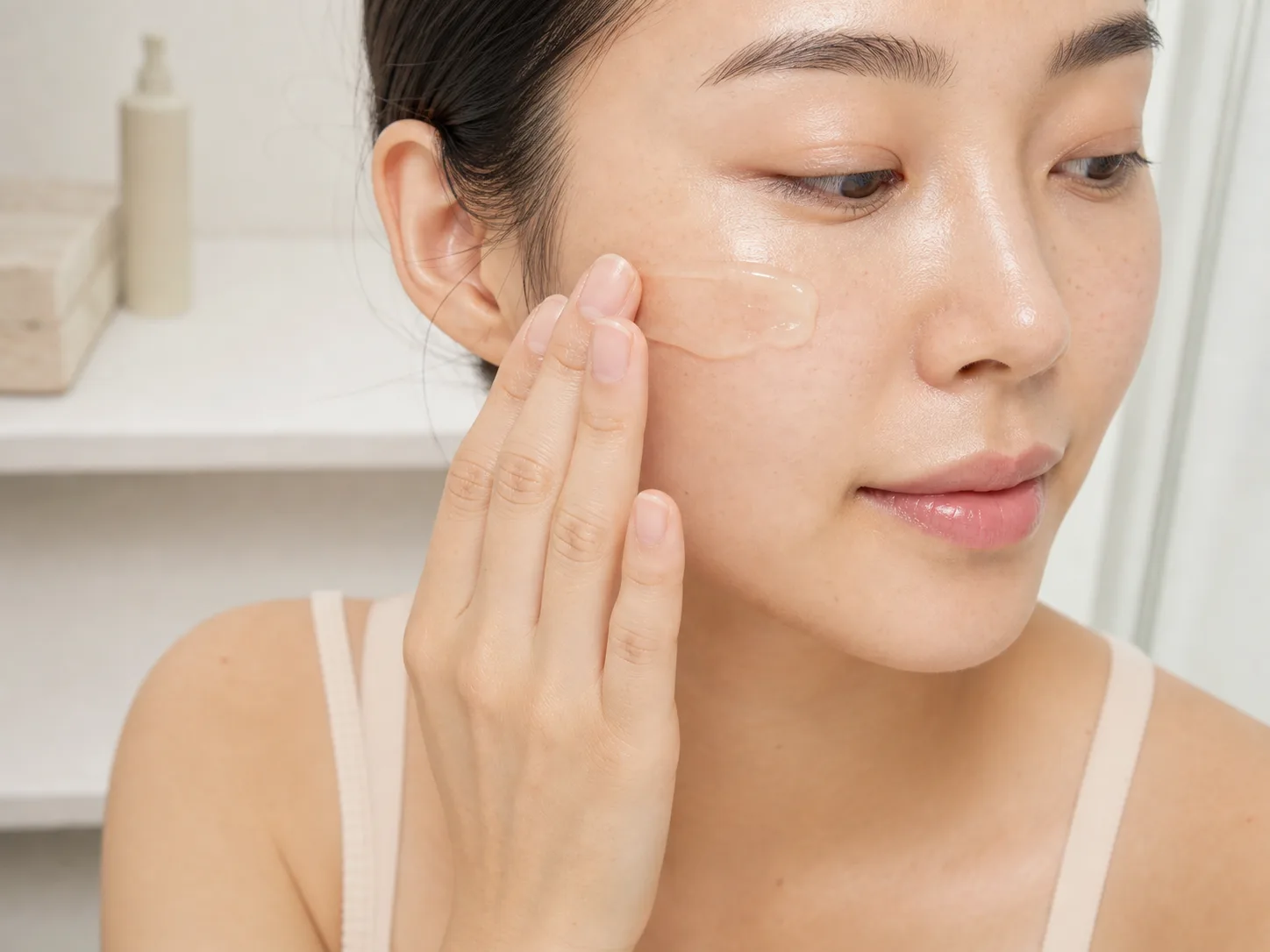 Scutellaria Baicalensis Root Extract product texture being applied to skin