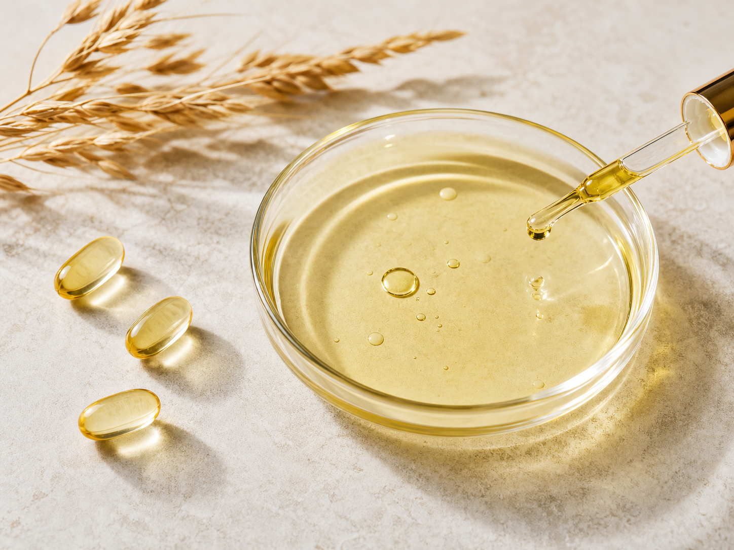 Tocopherol raw cosmetic material with formulation textures