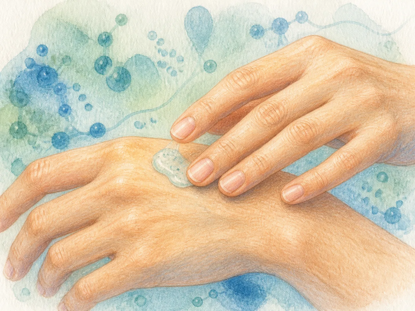 Vitreoscilla Ferment product texture being applied to skin