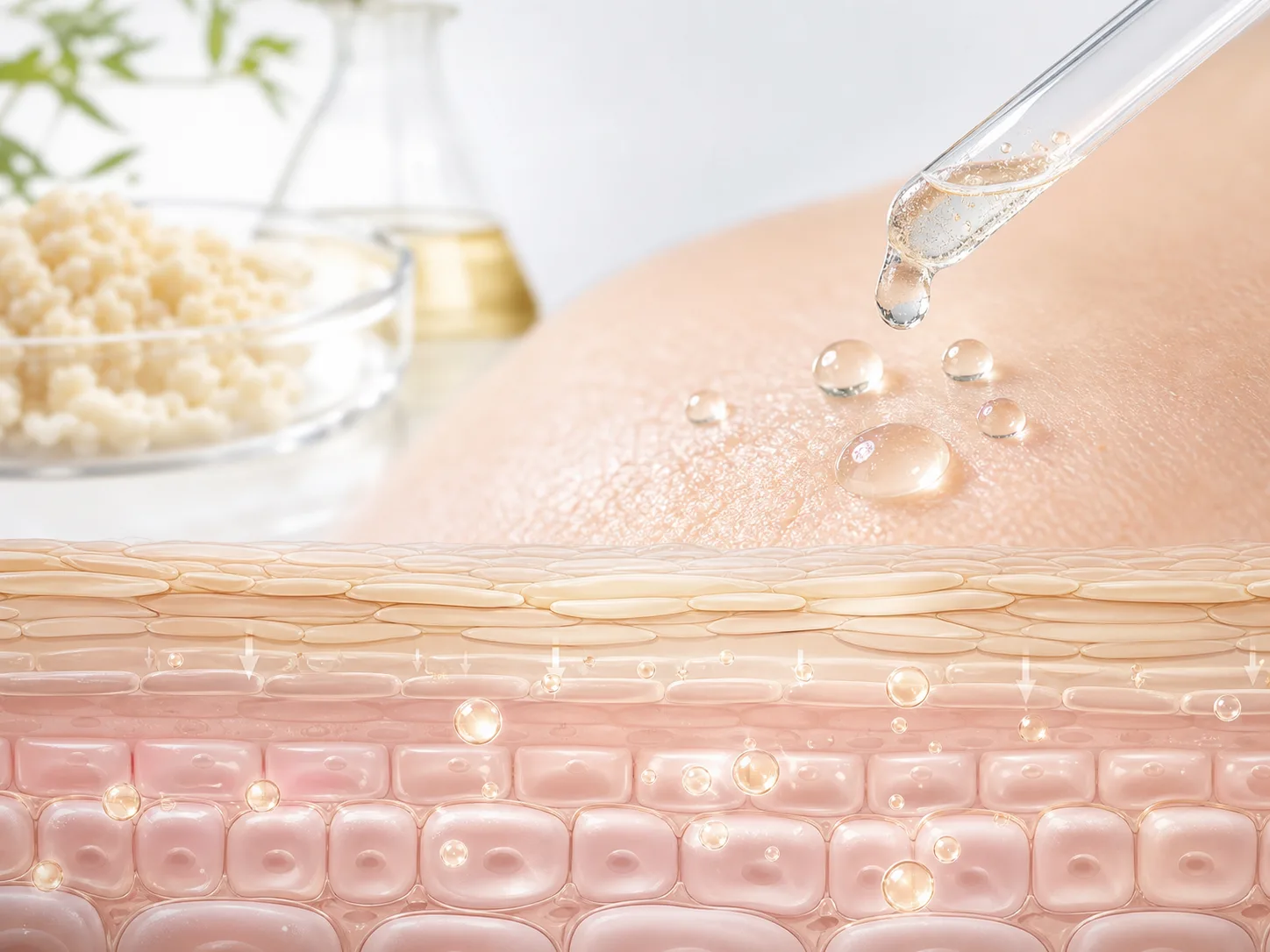 Yeast Ferment Extract and a skin-layer absorption visual