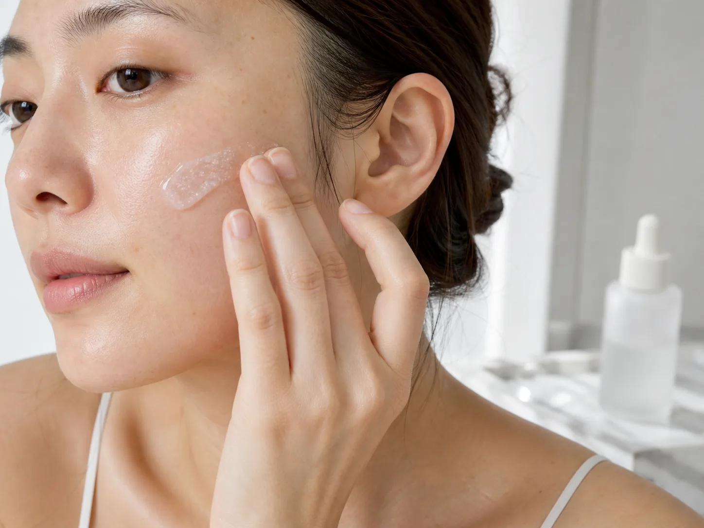 Hydrolyzed Sponge product texture being applied to skin